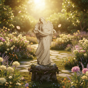 Escultura de Ángel de Resina Blanca - Figura Espiritual Tallada <span class=keywords><strong>a</strong></span> <span class=keywords><strong>Mano</strong></span> para Decoración del Hogar, Jardín, Patio - Product Image 3