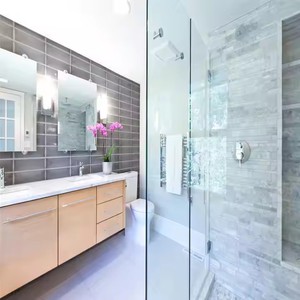 Mueble de baño colgante de madera de estilo moderno con puertas al por mayor de Tailandia para decoración de baño - Product Image 4