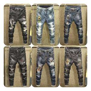 <span class=keywords><strong>Jeans</strong></span> <span class=keywords><strong>Skinny</strong></span> da <span class=keywords><strong>Uomo</strong></span> Elasticizzati con Stampa Animalier, <span class=keywords><strong>Vita</strong></span> <span class=keywords><strong>Alta</strong></span>, Patchwork, Effetto Usurato, Etichetta Privata Personalizzata, Vendita all'Ingrosso - Product Image 1