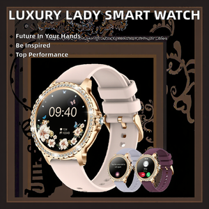Lady Luxe Smart Watch 1.32 \ "Ips Scherm Met Diamanten Bezaaide Mode Bt Call Ip67 Sport Slaap Tracker Voor Vrouwen Ios 220Mah Nieuw - Product Image 3