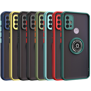 Funda de teléfono mate translúcido para MOTO, soporte de anillo magnético de TPU + PC, G30, G50, G60, ONE FUSION <span class=keywords><strong>PLUS</strong></span>, ONE, macro/G8, PLAY - Product Image 1