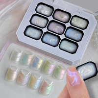 Palet Gel Lukis Padat 9 Warna Tanpa Lap Pigment Gel Blush Ombre Nail Art Seri 4 Warna OEM