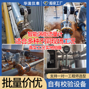 เครื่องวัดการไหลแบบวอร์เท็กซ์ DN65 สแตนเลส พร้อมระบบชดเชยอุณหภูมิและความดัน สำหรับการวัดไอน้ำ ก๊าซ และของเหลว - Product Image 5