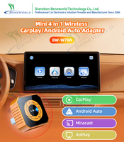 Adaptador Inalámbrico CarPlay y Android Auto 4 en 1 OEM ODM, Plug & Play, Screen Mirror Link, Airplay/Miracast