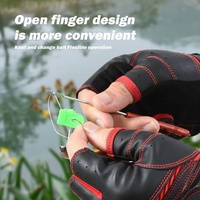 Gants de pêche fins et respirants Vilico modèle A0126 pour hommes, en polyamide, à trois doigts coupés, antidérapants, pour l'été et la protection solaire