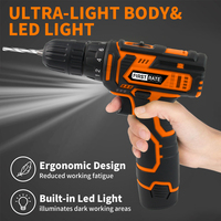 Mini perceuse sans fil 12V alimentée par batterie avec lumière LED 13 accessoires et personnalisation OEM