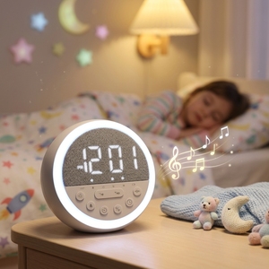 Nuovo Prodotto Brevettato Dispositivo Intelligente per l'Educazione al Sonno per Bambini Luce Notturna RGB Sveglia da Tavolo con Musica Timer Display Digitale per Uso Interno in Camera da Letto - Product Image 1