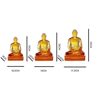 Элегантная Статуэтка из хрустального стекла семь будд религиозный священный подарок для мира и процветания с квадратной подставкой для демонстрации - Product Image 3