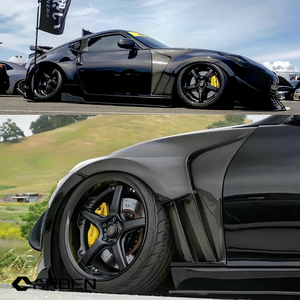 Ailes en fibre de carbone sergé 3K personnalisées avec texture forgée et effet football, compatibles avec le kit carrosserie et la modification Nissan 370Z Z34 - Product Image 2