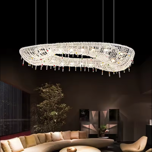 Modern European Hotel K9 <b>Crystal</b> <b>Chandelier</b> Wholesale New Oval Shape Pendant <b>Lights</b> in Stock - Product Image 2
