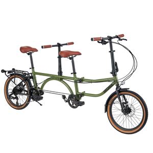 Vélo <span class=keywords><strong>tandem</strong></span> MEGHNA, vélo pliable, roue de 20 pouces, 7 vitesses, freins à disque doubles, vélo de croisière pliable avec porte-bagages arrière pour adultes - Product Image 1