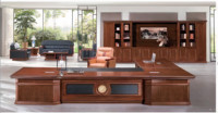 Bureau de direction moderne en bois massif de style antique avec hauteur réglable et fixation murale pour bureau de direction (FOHK-1852) # )
