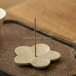 יוקרה מודרנית קרמית דובדבן פריחת קטורת מחזיק ומגש ידידותי לסביבה אנטי ריח - Product Image 3