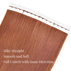 Nouvelle tendance très vendue # Extensions de cheveux en ruban adhésif miniatures couleur gingembre orangé 350 Copper, 100% cheveux humains vierges, ruban adhésif invisible de luxe - Product Image 5