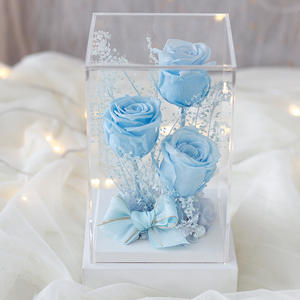 תיבת אקריליק אינסוף לטווח ארוך נשמר תיבת ורד ורד לנצח פרחים עלה ליום האהבה החברה - Product Image 2