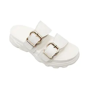 Sandal Wanita Hak Tebal PVC Telanjang Terbaru, Sandal Pantai Platform, Sandal Wedge, Sepatu Sandal Selop Wanita