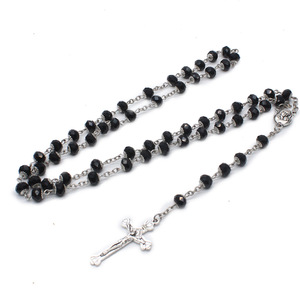 Rosario de cuentas cristalinas Komi al por mayor con colgante de cruz de María, rosario cristiano - Product Image 3