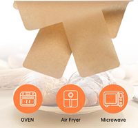 Papier sulfurisé préformé 9x5 pouces, antiadhésif, pour friteuse à air, brun, jetable, résistant à la graisse, compatible lave-vaisselle, four, pâtisserie