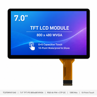 Module d'écran tactile capacitif LCD 7,0 pouces 800x480 WVGA RGB 40 broches 10 points G+G étanche Interface I2C pour affichage industriel