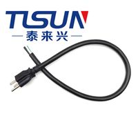 Vente directe d'usine, cordon d'alimentation SJT 3 fils, 18AWG, prise américaine à 3 broches droites NEMA 5 15P