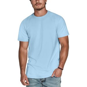 T-shirt personnalisé pour homme à col rond, manches courtes, coupe classique, léger, décontracté, basique, col rond, uni, doux, en tissu triblend - Product Image 1