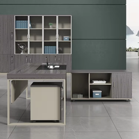 Muebles de Oficina Ejecutivos de Lujo Modernos, Escritorio Rectangular de Madera para Gerente/Director Ejecutivo, Mesa para Jefe