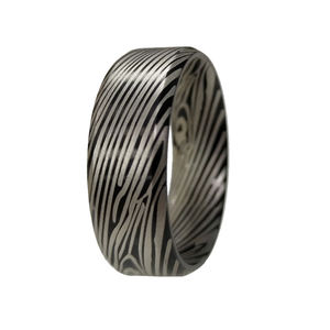 블랙 다마스커스 패턴 무거운 남성 텅스텐 링 레이저 새겨진 - Product Image 4