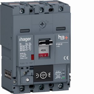 HES040NC Personalizzabile con interruttore automatico scatolato Hagers H3+ P160 LSIG Energy 3P 70kA 40A - Product Image 1