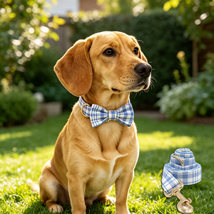 Conjunto de Correa y Collar para <span class=keywords><strong>Perro</strong></span> con Estampado a Cuadros, Fabricante de Collares Personalizados para Perros, Collar Ajustable de Lujo para <span class=keywords><strong>Perro</strong></span>, Accesorios para Mascotas al por Mayor OEM/ODM - Product Image 2