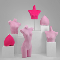 Maniquí de Mujer Sexy de Terciopelo Colorido, Parte Superior del Cuerpo, Maniquí Femenino de Medio Cuerpo para Exhibición de Lencería