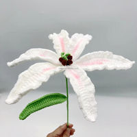 Bouquet de fleurs au crochet en coton fait main, vente en gros pour la Fête des Mères, la Saint-Valentin et Pâques