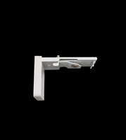 Support mural moderne double face en métal blanc pour rail de rideau, taille personnalisable pour rideaux à plis ondulés - Robuste