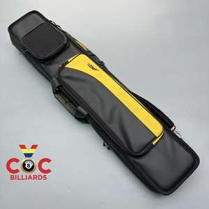Venta caliente de cuero PU de lujo 1/2 negro amarillo Cue Case gran capacidad suave bolsa de transporte Cue Stick Cue Case para piscina billar - Product Image 2