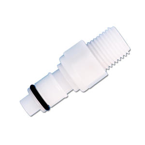 Vanne d'arrêt à connexion rapide mâle en plastique POM série AP JU supérieure, filetage NPT 1/4, conception droite - Product Image 1