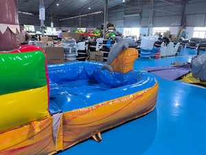 Uzun su kaydırağı Combo şişme Bouncy Moonwalk büyük havuz su kaydırağı ile şişme şato üç şeritli su kaydırağı - Product Image 6