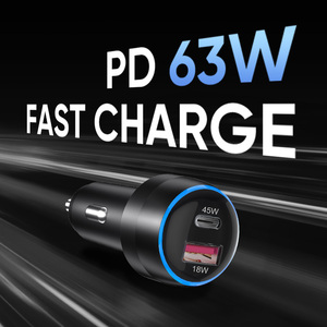 Qc3.0 <span class=keywords><strong>18W</strong></span> Pd 45W PPS 55W <span class=keywords><strong>chargeur</strong></span> 63W Pd double 2 ports <span class=keywords><strong>chargeur</strong></span> de voiture chargeurs de voiture à charge rapide pour Macbook ordinateur portable téléphone portable - Product Image 3