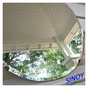 Frameless <b>Round</b> <b>Bathroom</b> Wall Mounted <b>Mirror</b> 24'' Beveled Polished <b>Round</b> <b>Mirror</b> for <b>Bathroom</b> Wall - Product Image 3
