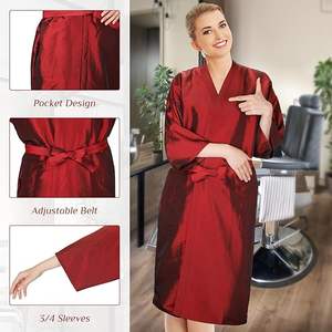 Robe de salon pour client, cape personnalisée avec logo, robe de coiffure anti-taches, blouse pour <span class=keywords><strong>coiffeur</strong></span>, coupe de cheveux, coloration de cheveux, maquillage pour femmes - Product Image 6