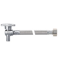 KLOE 911831 Raccord de robinet d'arrêt moderne 1/2"FIP X 1/2"PEX avec tuyau flexible métallique tressé SUS304, certifié CUPC NSF, sans plomb, garantie 5 ans