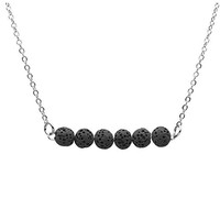 Collier avec chaîne fine en pierre de lave pour femmes, pendentif, personnalisé, pierre de lave, parfum, minimaliste, Boho, diffuseur d'huile essentielle, pour femmes, nouveau