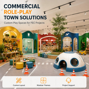 Aire de jeux intérieure commerciale en plastique avec piscine à balles et toboggan, certifiée ASTM, sièges sécurisés personnalisables pour projets de centres commerciaux - Product Image 1