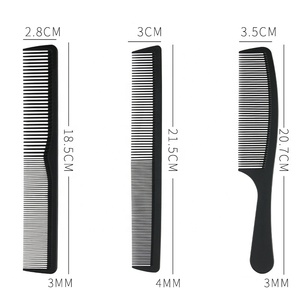 Peignes à cheveux droits noirs avec Logo personnalisé, peigne en Fiber de carbone antistatique pour Salon de coiffure professionnel pour coupe de cheveux - Product Image 4