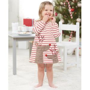 Vestido para niñas pequeñas, vestido informal <span class=keywords><strong>de</strong></span> algodón con tutú, ropa <span class=keywords><strong>de</strong></span> Navidad, minivestidos a rayas <span class=keywords><strong>de</strong></span> Papá Noel - Product Image 2