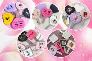 Espejo de Maquillaje con Forma de Corazón y Pedrería, Personalizable con su Logotipo, Espejo Cuadrado para Aplicar Cosméticos - Product Image 6