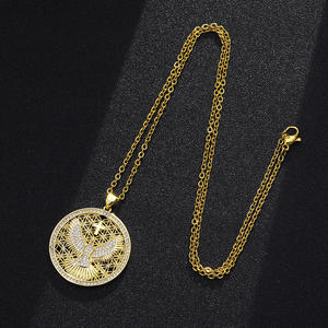 Collar con Colgante de Cruz de Águila Guardián Más Vendido para Hombre y Mujer, Joyería Chapada en Oro de 18K con Incrustaciones de Circonita - Product Image 3