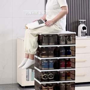 Haogle New Arrival PP Plastic Magnetic Foldable <b>Shoe</b> Organizer <b>Box</b> with 6-10L Capacity Modern Design - Product Image 1