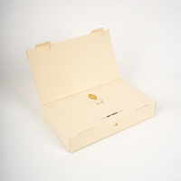 Boîte à tiroirs pliable en papier spécial jaune clair, emballage plat personnalisé pour produits de soins personnels