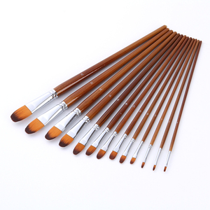 Ensemble de 13 pinceaux à <span class=keywords><strong>peinture</strong></span> pour artistes, poils en nylon, manche long en bois, pinceaux professionnels pour la <span class=keywords><strong>peinture</strong></span> artistique et le <span class=keywords><strong>dessin</strong></span> - Product Image 2
