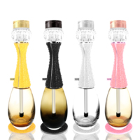 Ventes chaudes, chicha de luxe, design en forme de flacon de parfum, entièrement sertie de diamants, multicolores, chicha en caoutchouc à tube unique, ensemble complet