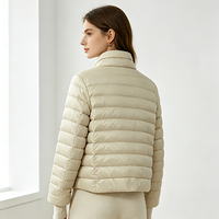 Veste matelassée légère et thermique en nylon brillant 400T de qualité supérieure pour femme, idéale pour le quotidien, avec logo personnalisé